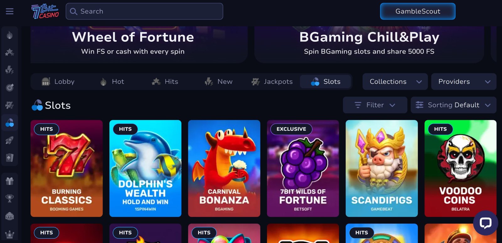 7bitcasino.com slot selection